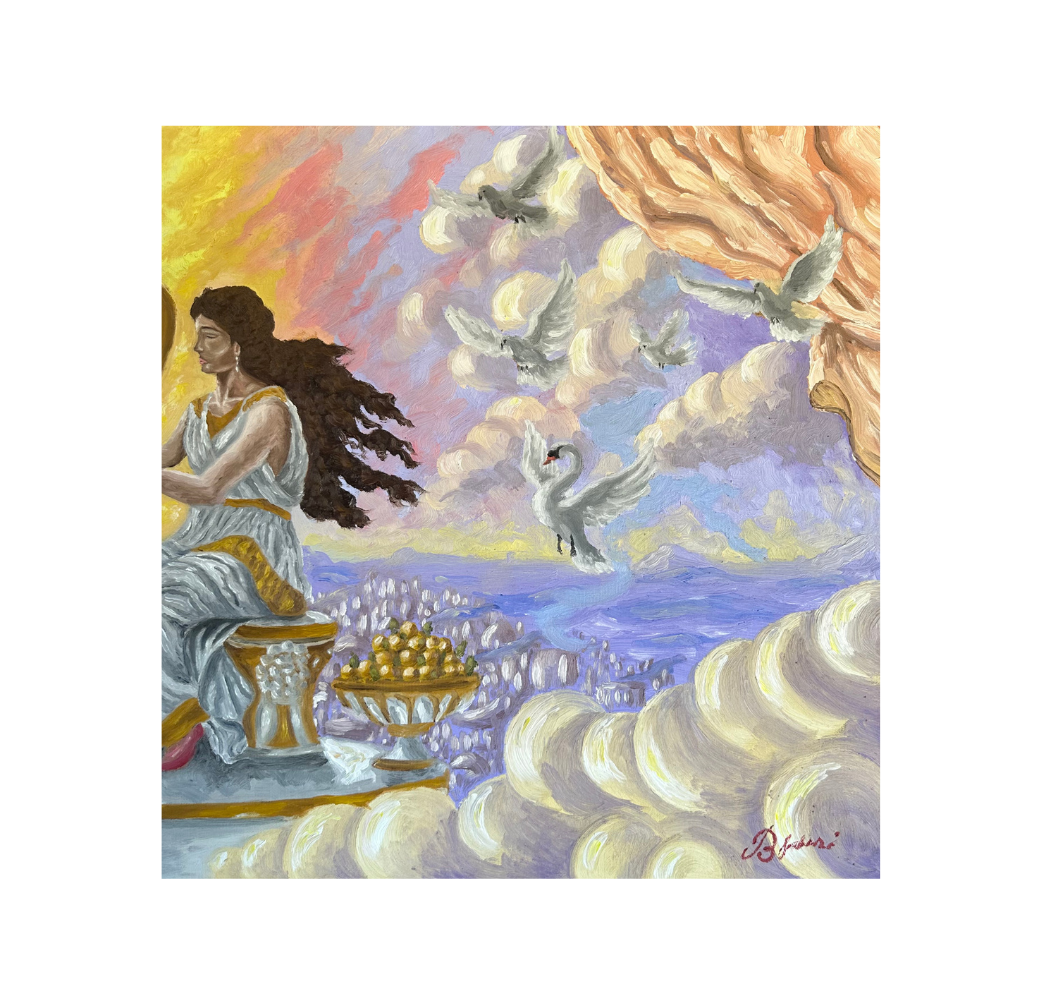 The Celestial Harp of Elaria (Original Painting)